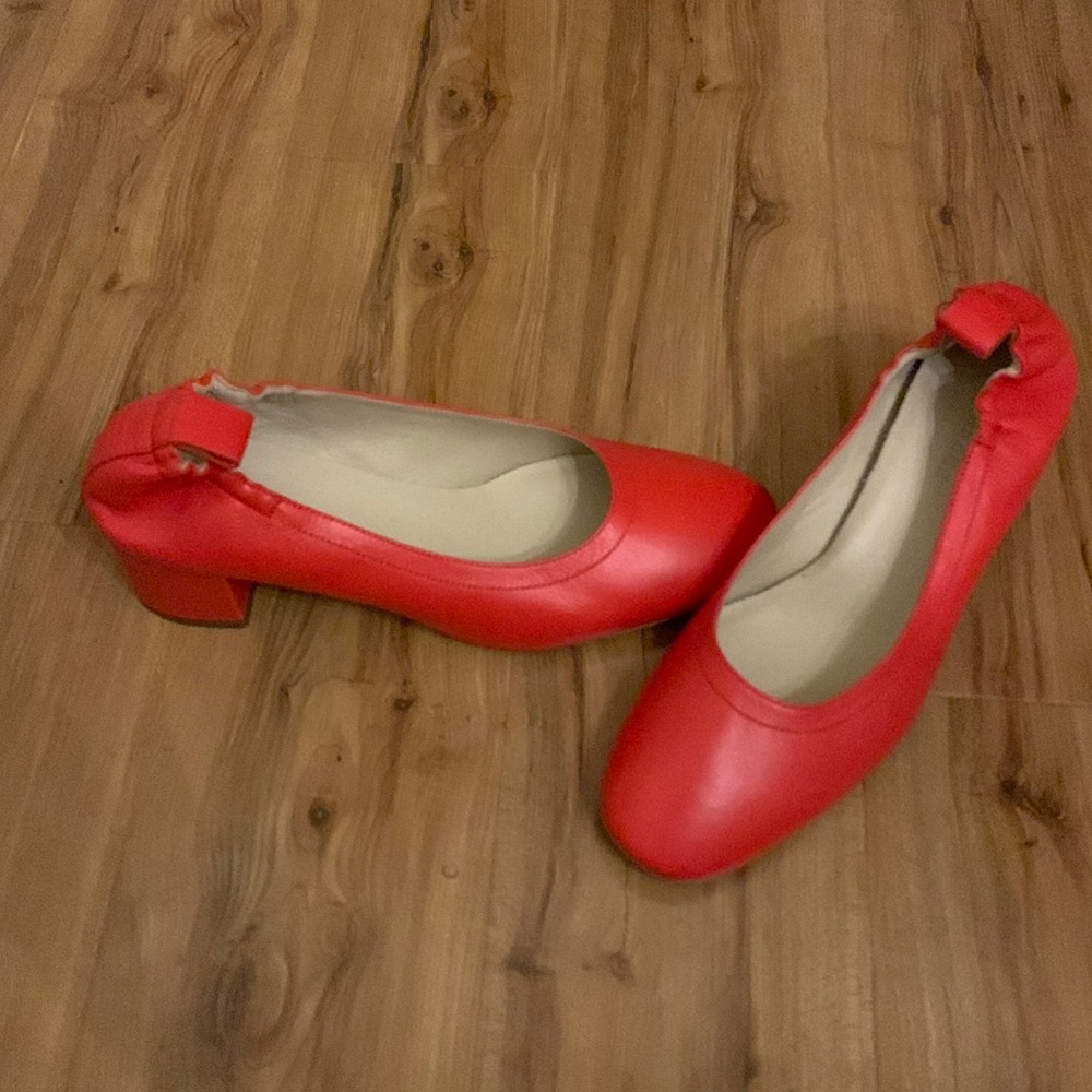 Everlane cherry red leather heels